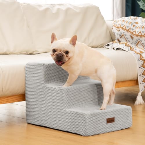 Aodisman Dog Stairs for Small Dogs, Wider 3-Step Pet Steps for Couch & Bed - Image 3
