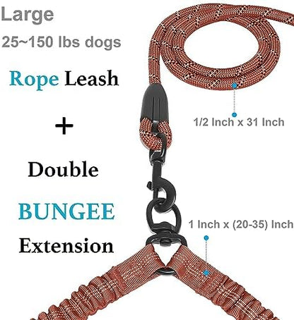 iYoShop Double Dog Leash, 360° Swivel, No Tangle, 25-150 lbs - Image 2