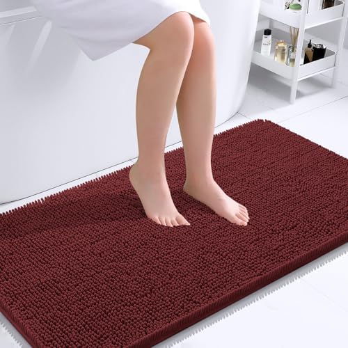 OLANLY Bathroom Runner Rugs 40x24, Extra Soft Absorbent Chenille Bath Rugs by OLANLY