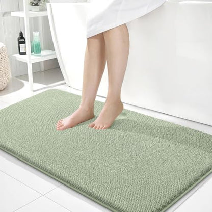 OLANLY Memory Foam Bathroom Runner Rugs 40x24, Absorbent Mat, Sage Green by OLANLY