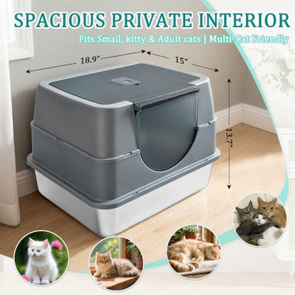 Stainless Steel Enclosed Litter Box - Image 2