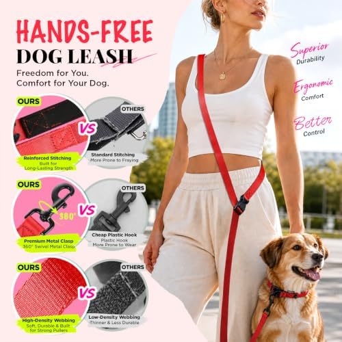 Hands Free Dog Leash, 5.9-8.2ft Multifunctional Crossbody Rope - Image 5
