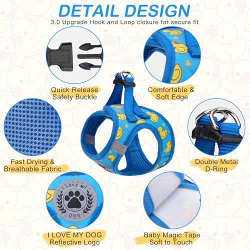 BEAUTYZOO Small Dog Harness and Leash Set, No Pull Puppy Pet Vest- Duck - Image 2
