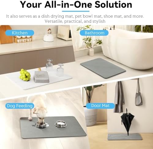 Stone Bath Mat, Dries Quickly, Non-Slip Diatomaceous Earth Bath Mats - Image 5
