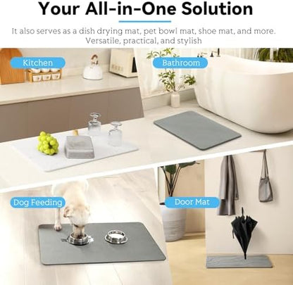 Stone Bath Mat, Dries Quickly, Non-Slip Diatomaceous Earth Bath Mats - Image 5