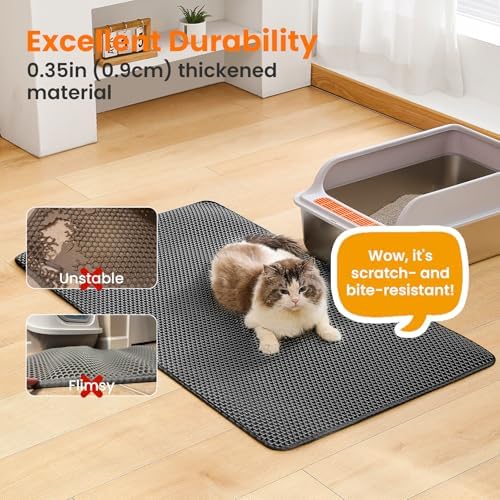Jumbo Cat Litter Mat, Double Layer Honeycomb Litter Box Mat - Image 6