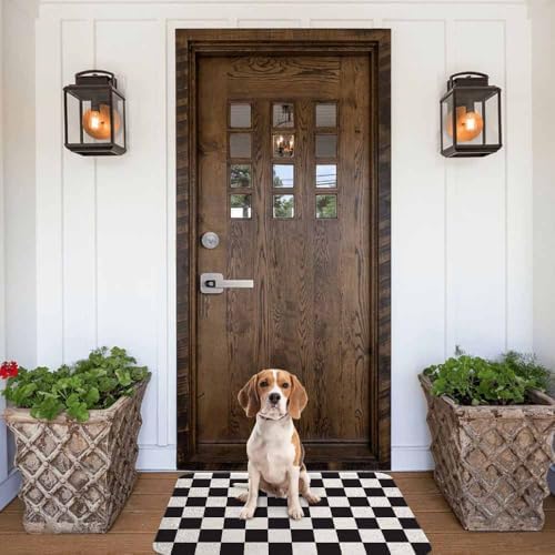 Checkered Bath Rugs Black and White Buffalo Check Plaid Microfiber Bathroom Mat - Image 7