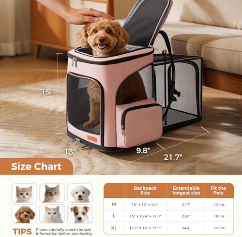Lekereise Large Cat Backpack Carrier Expandable Pet Carrier Backpack - Image 2