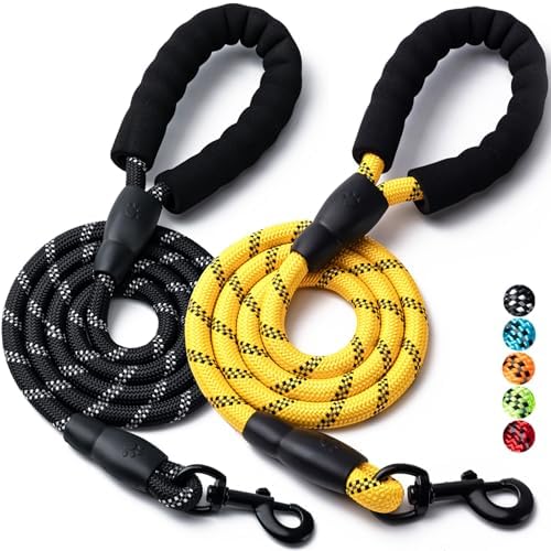 2 Pack Dog Leash, Heavy Duty Nylon Rope Pet Leashes by BOOMIBOO