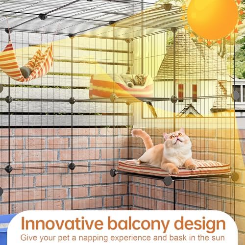 Oneluck 3-Tier Cat Cages Indoor Enclosure DIY Cat Playpen Catio Detachable - Image 4