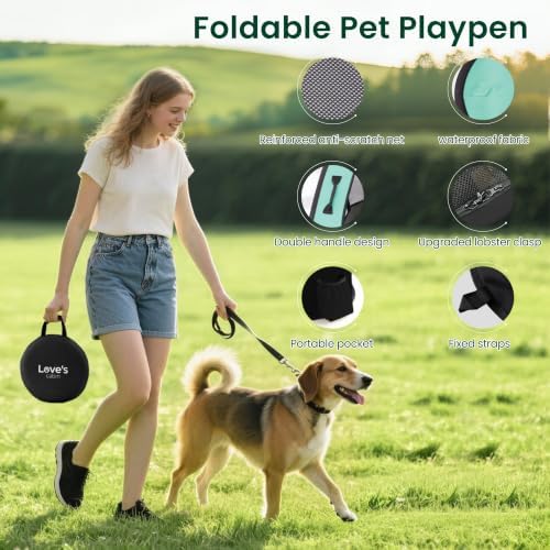 Love's Cabin Medium Dog Tent Crate, Portable Foldable Pop Up Dog Kennel Playpen - Image 5