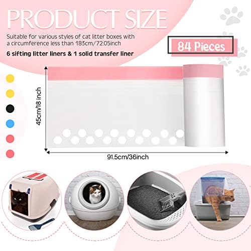 Jutom 84 Count Jumbo Sifting Cat Litter Box Liners - Image 2