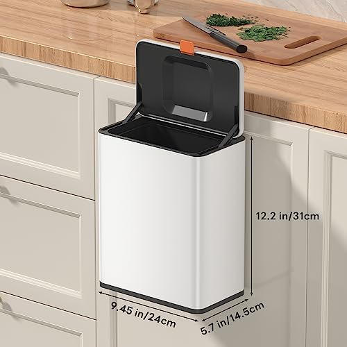 Mbillion 2.1 Gal White Hanging Stainless Steel Compost Bin - Image 5