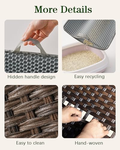 SETVSON Cat Litter Box Enclosure Furniture, Handwoven PE Rattan - Image 4