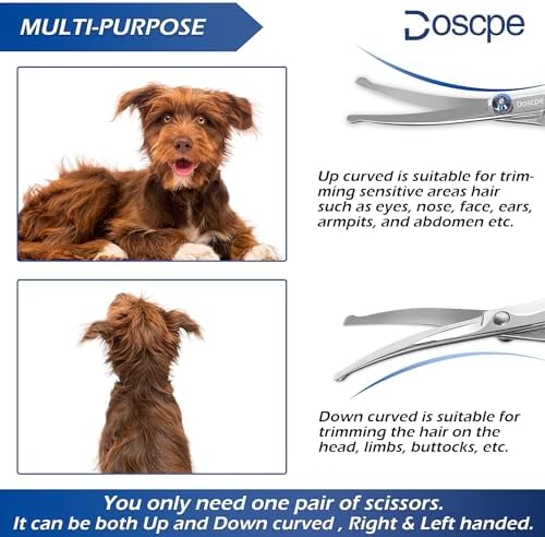 Curved Dog Grooming Scissors 6.69 inches Round Tips Pet Grooming Shears - Image 4