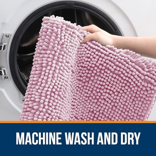 OLANLY Bathroom Runner Rugs 40x24, Extra Soft Absorbent Chenille Bath Rugs - Image 5