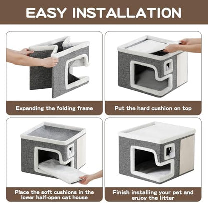 Cat Houses for Indoor Cats, Covered Cave Bed - Image 6