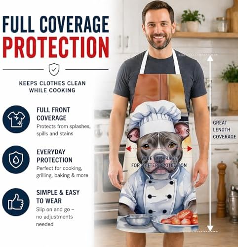 Caroline's Treasures Pit Bull Terrier The Chef Apron Cooking Kitchen Server - Image 3