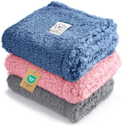 Luciphia 3 Pack Soft Sherpa Fleece Blankets by luciphia