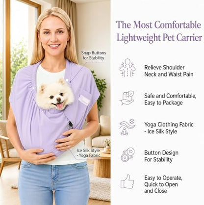 Ice Silk Dog Sling Carrier, Adjustable Safety Strap - Image 2