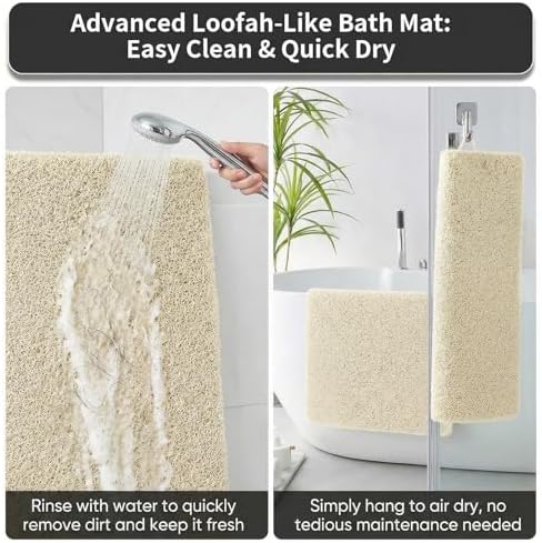 Shower Mat Non Slip, 16 x 24 Inch, Soft PVC Loofah Bath Mats - Image 6