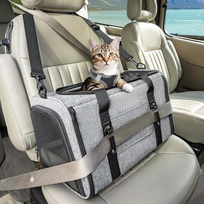 PETSFIT Cat Carrier Soft with Patented Safety Buckles, Safe by Petsfit