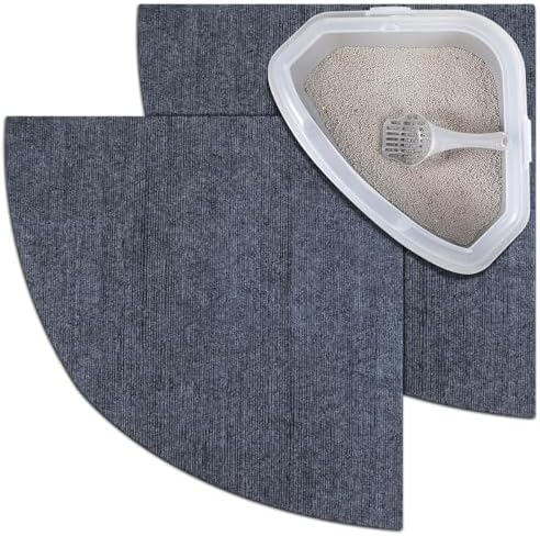 Tinideya 2 Pcs Corner Cat Litter Mat Waterproof Litter Box Mat by Tinideya