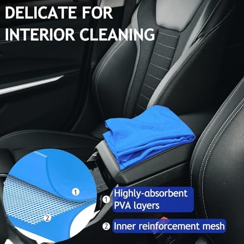 6 Pack Shammy Cloth for Car Drying 26”x17”Absorbent Car Drying Towel Reusable - Image 5