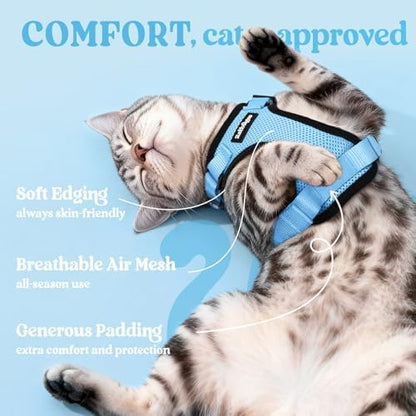 rabbitgoo Cat Harness and Leash Set, Escape Proof Vest, Light Blue - Image 4