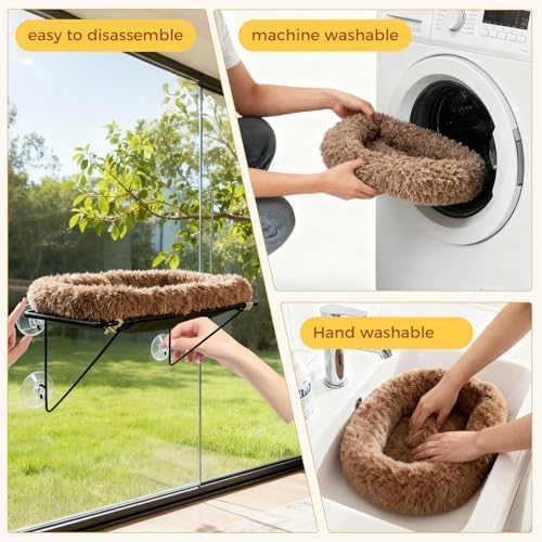 Cat Window Perch, Cordless Cat Hammock Window Seat - Image 5