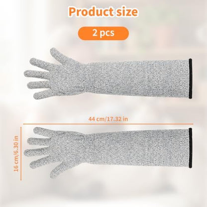 2 Pcs Cat Gloves Bite Proof, 17.7 Inch Extra-Long Durable Bite Resistant Gloves - Image 2