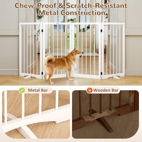 32" Extra Tall Free Standing Dog Gate Indoor, Foldable Pet Gate - Image 4