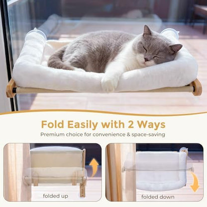 Pecute Foldable Cat Window Perch, Cloud-Soft Cat Bed - Image 3
