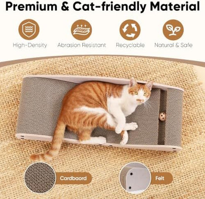 FUKUMARU Cardboard Cat Scratcher Bed, Extra Large 29.1 Inch Cat Scratch Pad - Image 4