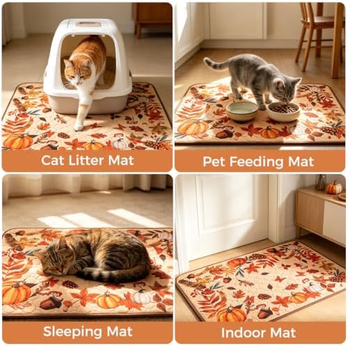 Homimp Fall Cat Litter Mat, Litter Trapping Mat 2 Pack, Contains Mess from Box - Image 6