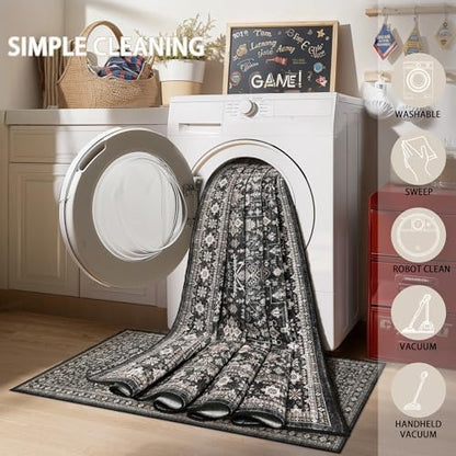 Grey Hallway Runner Rug 2x8 for Kitchen Bathroom - Image 6