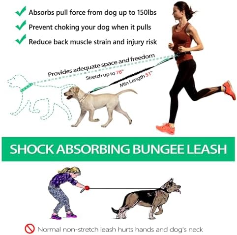 LANNEY Hands Free Dog Leash, Waist Running Leash - Image 3