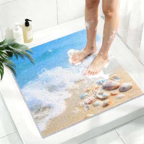 Square Shower Mat, Yonala 24 x 24 Inch Stylish Non Slip Shower Mats by Yonala