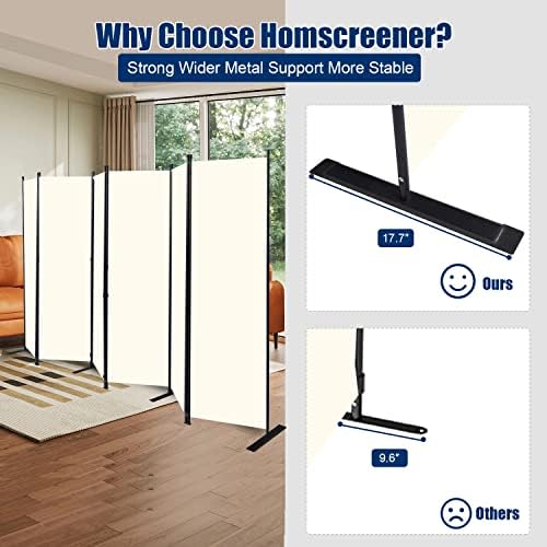 Room Divider 6 Panel-132''Wide, 6FT Room Dividers and Folding Privacy Screen - Image 3