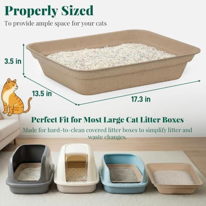 10-Pack Disposable Litter Box for Kitty Cats, Thick & Leak-Proof, Eco-Friendly - Image 2