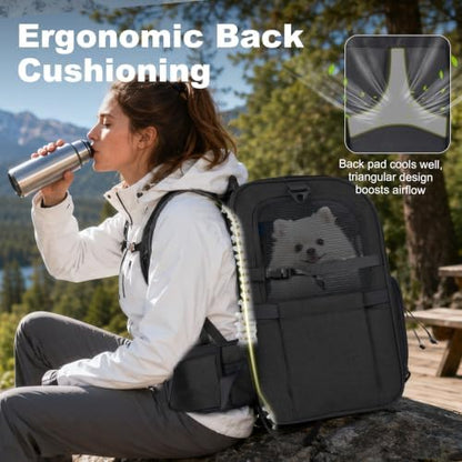Pet Carrier Backpack with Elevated Booster Pad - Image 5