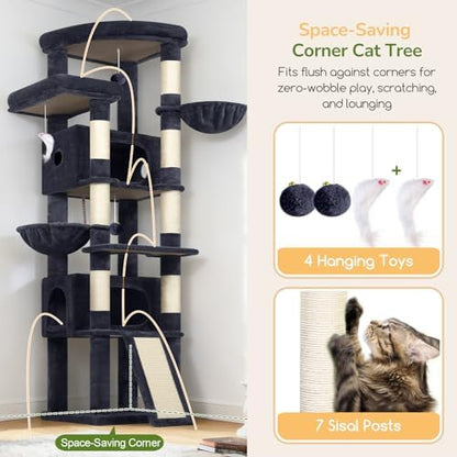 Globlazer 80in Tall Extra Large Heavy Duty Corner Cat Tree Tower - Image 5