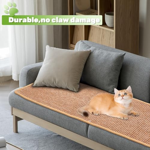 Uranshin Natural Sisal Cat Wall Climbing Carpet, Wall Scratcher Mat Pad - Image 3