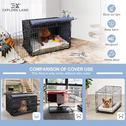 Explore Land Pattern Dog Crate Cover, 24 Inches - Image 3
