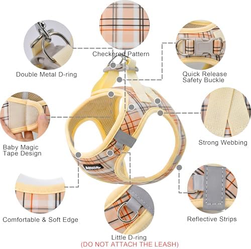 AIITLE Step in Dog Harness and Leash Set Plaid Adjustable - Image 3