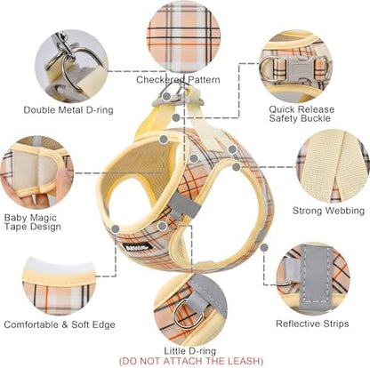 AIITLE Step in Dog Harness and Leash Set Plaid Adjustable - Image 3