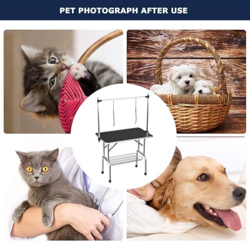 36" Pet Dog Grooming Table, Foldable Stainless Steel Frame Pet Drying Grooming - Image 6
