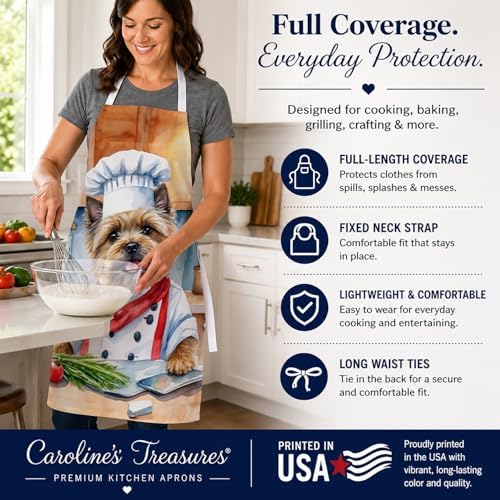 Caroline's Treasures Cairn Terrier The Chef Apron Cooking Kitchen Server Baking - Image 4