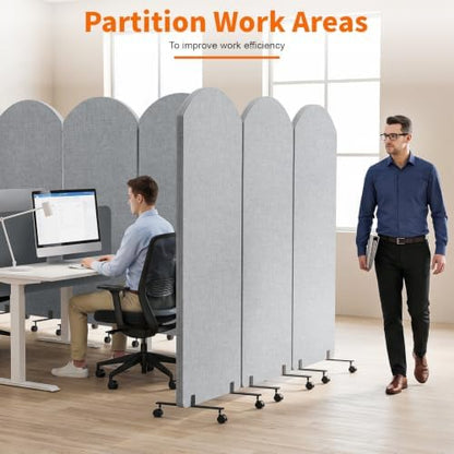 Soundproof Room Divider 72x66 Inches 3 Panel Office Partition - Image 5