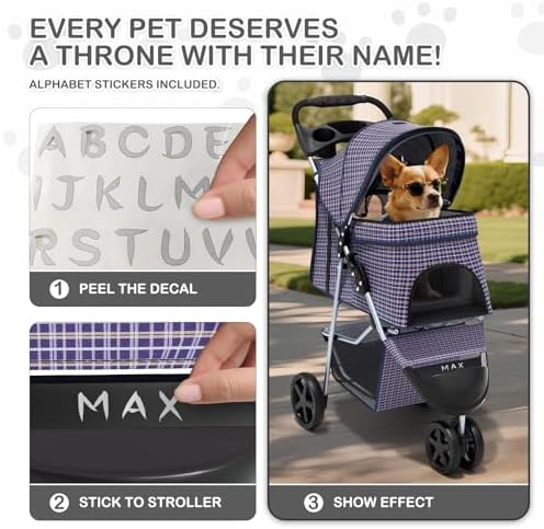 MoNiBloom Pet Stroller for Small/Medium Dogs and Cats up to 33 lbs - Image 6